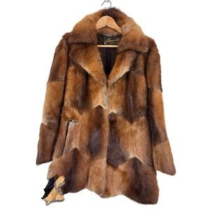 Vintage 50s 60s Fox Fur Coat Women's One Size Willman's Furriers OKC USA *FLAWED
